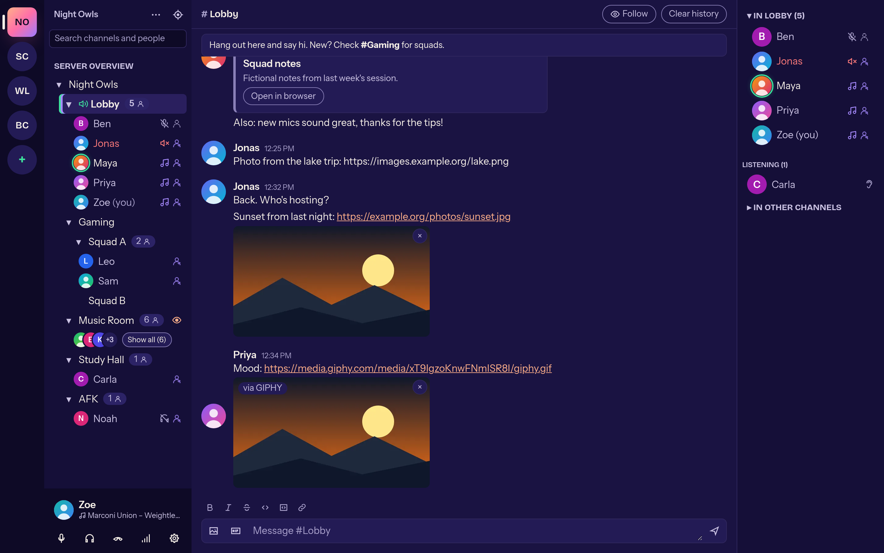 Chat s obrázkem a GIFem