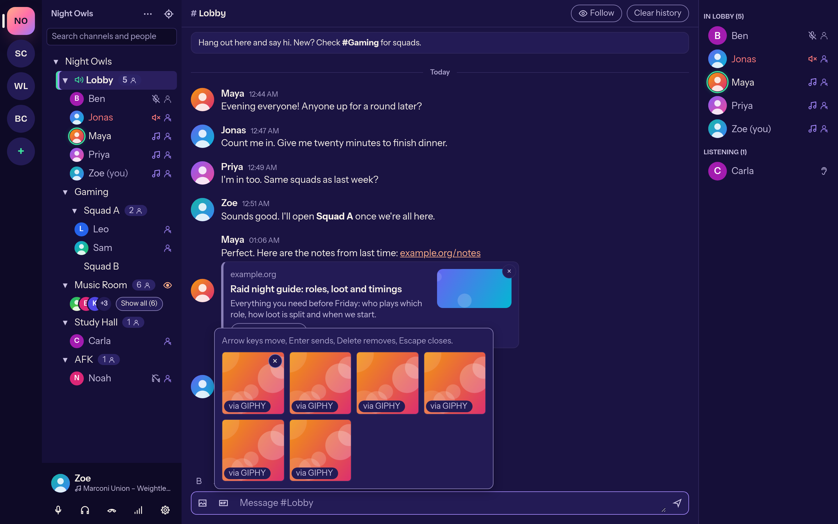 GIF favorites picker